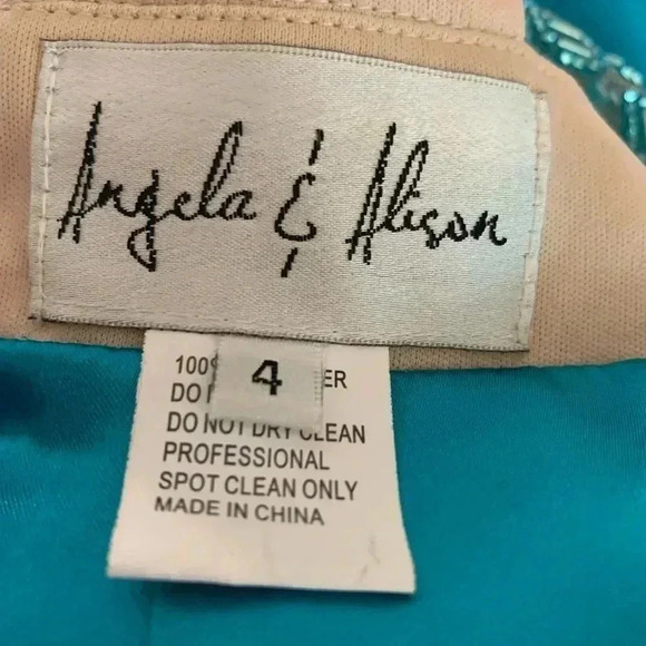 Angela & Allison Size 4 Sky Blue Beaded Floor Length Formal Gown Pageant 61146 - Picture 6 of 9